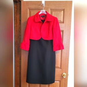 Red and Black Dress with Jacket